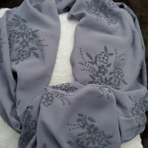 Page D Luxurious Grey Beaded Wrap NWOT!